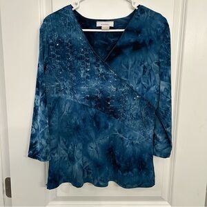 Y2K Blue Sequin Blouse